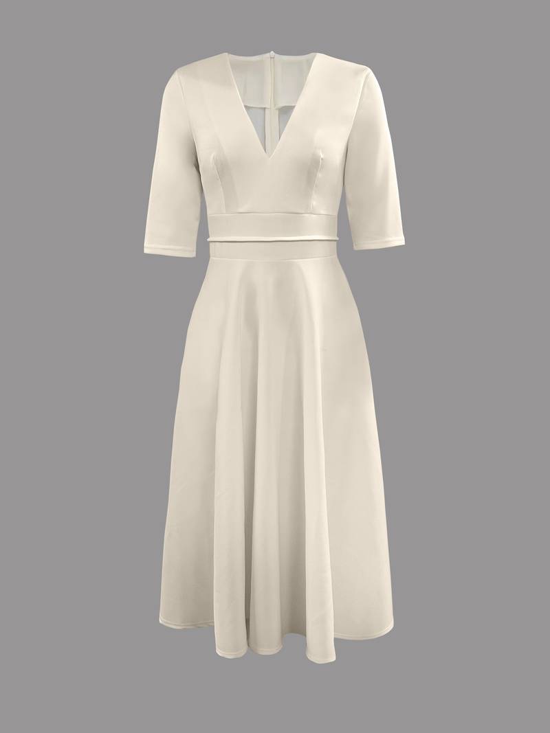 Evelyn | Women's Wedding Guest Elegant Flared Midi Dress
