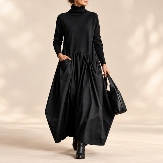 Elspeth | Elegant High Neck Maxi Dress