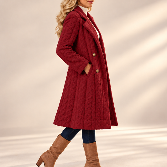 Edith | Elegant Textured Button Coat
