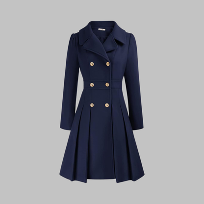 Dami - Classy Double Button Long Sleeve Coat