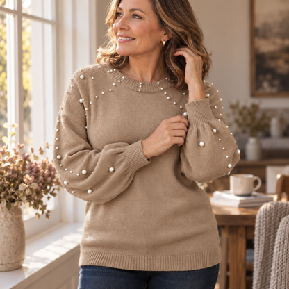 Eleanor | Pearl-Detail Knitted Jumper