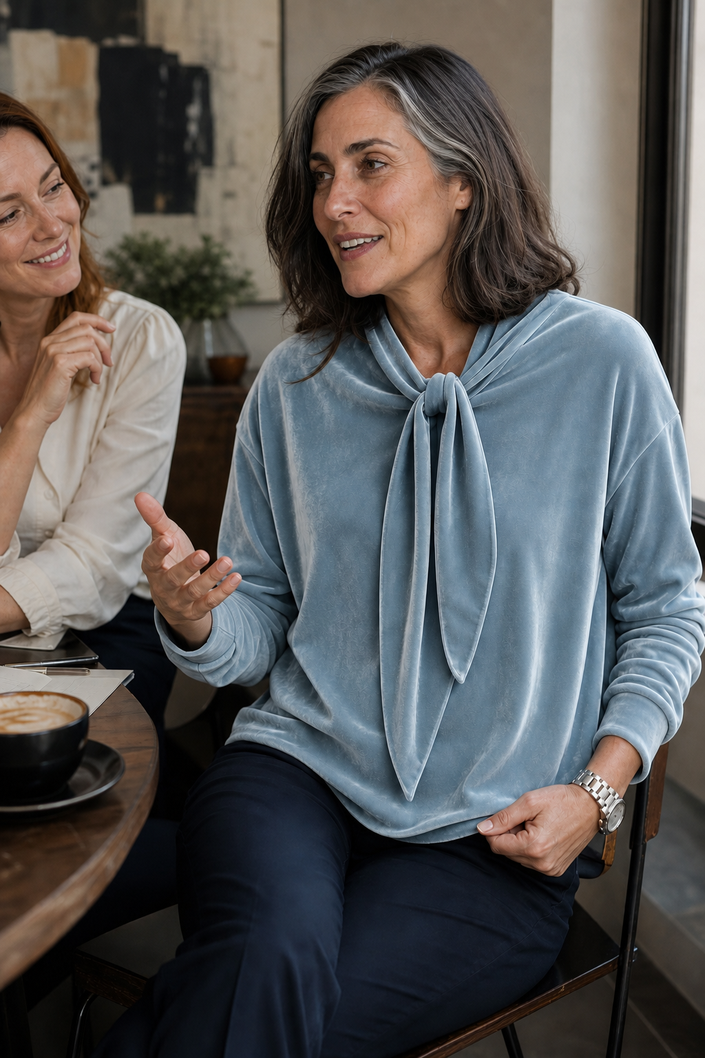 Florence | Velvet Tie-Neck Top