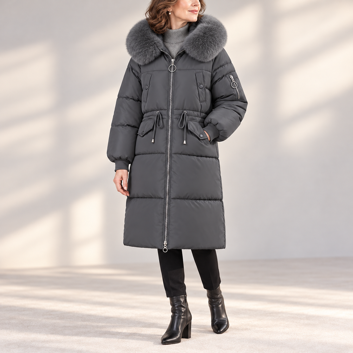 Vivienne | Faux Fur Hooded Puffer Coat