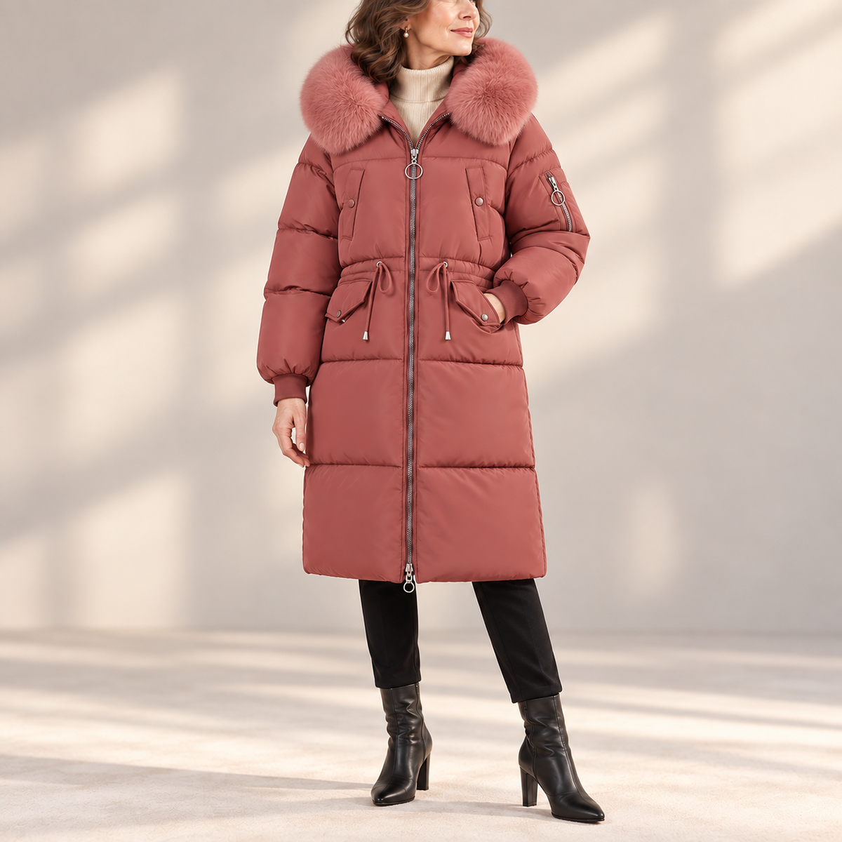 Vivienne | Faux Fur Hooded Puffer Coat