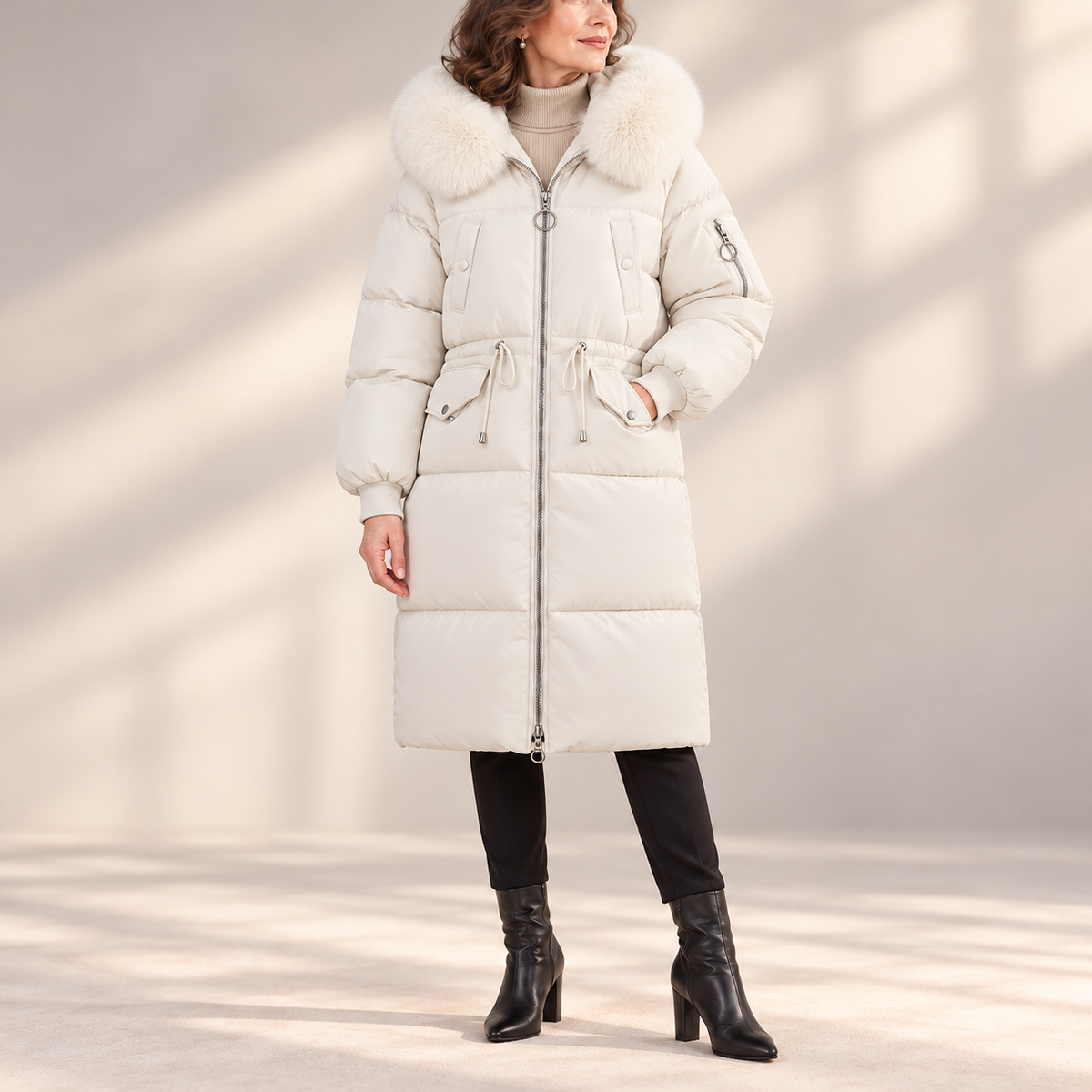 Vivienne | Faux Fur Hooded Puffer Coat