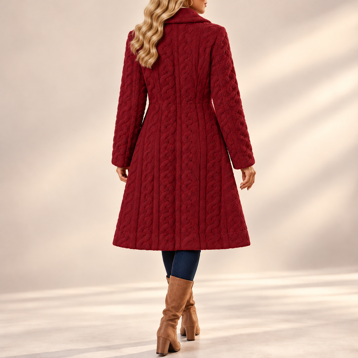 Edith | Elegant Textured Button Coat
