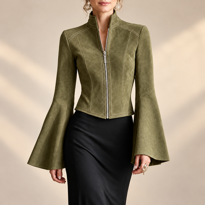 Isadora | Elegant Suede Flared Sleeve Jacket