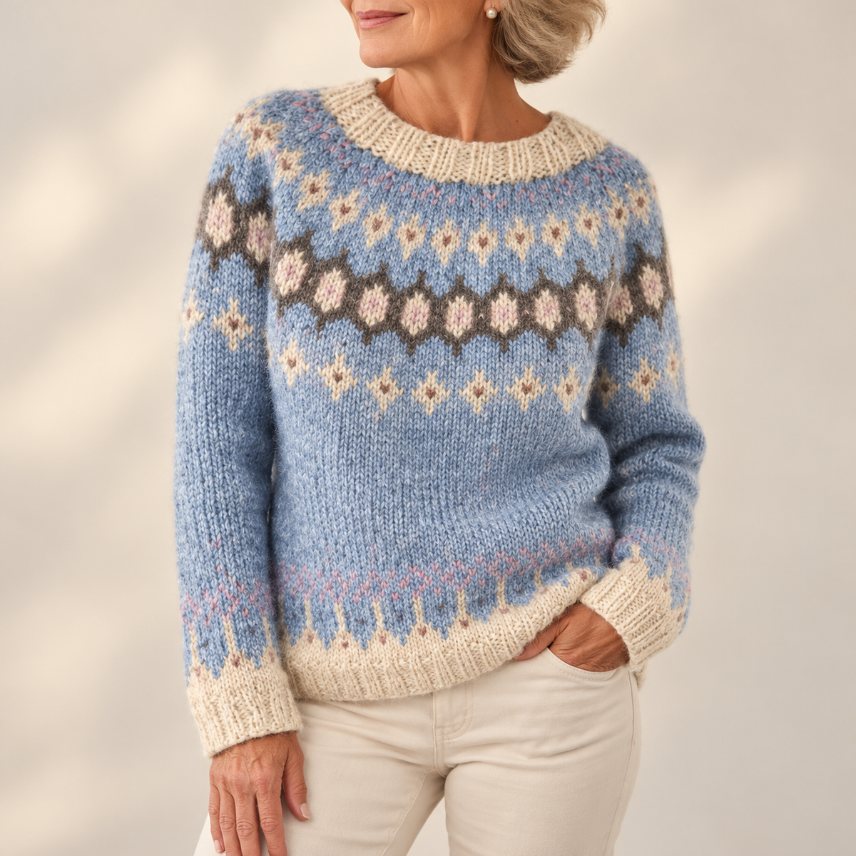 Mabel | Cosy Patterned Knitted Jumper