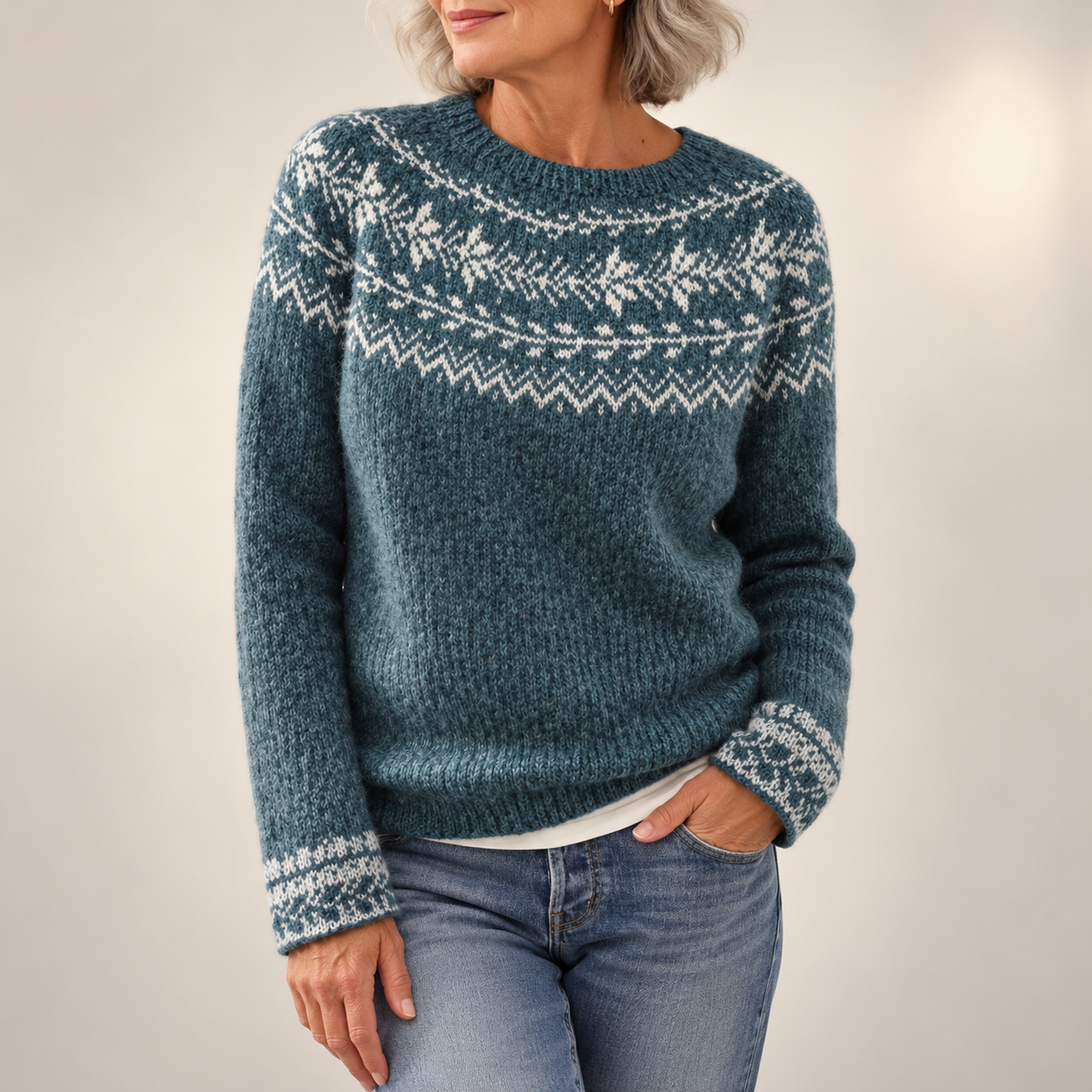 Mabel | Cosy Patterned Knitted Jumper