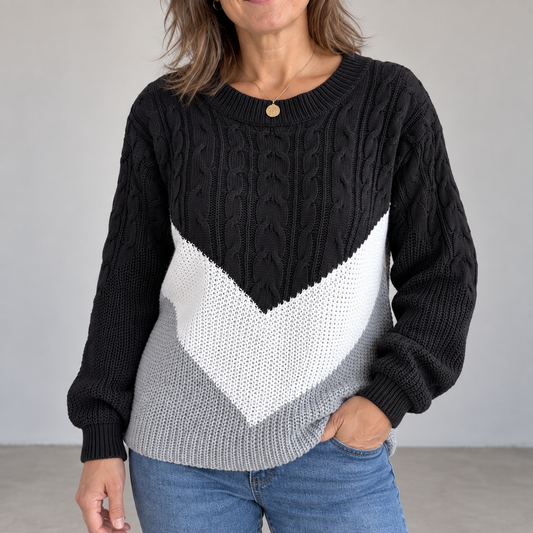 Harriet | Colour-Block Round Neck Jumper