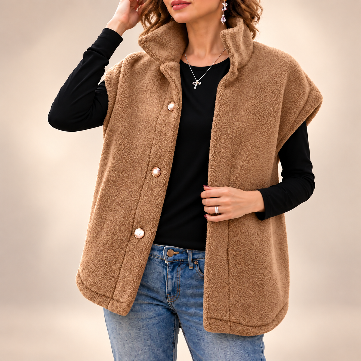 Ottilie | Cosy High-Neck Fleece Gilet