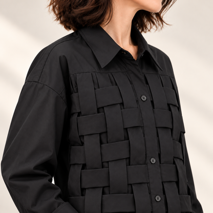 Adeline | Elegant Woven Detail Blouse