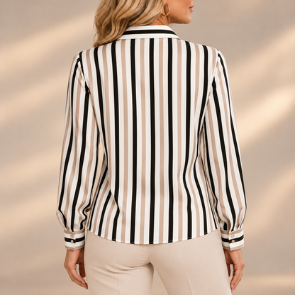 Dorothy | Elegant Striped Button Blouse