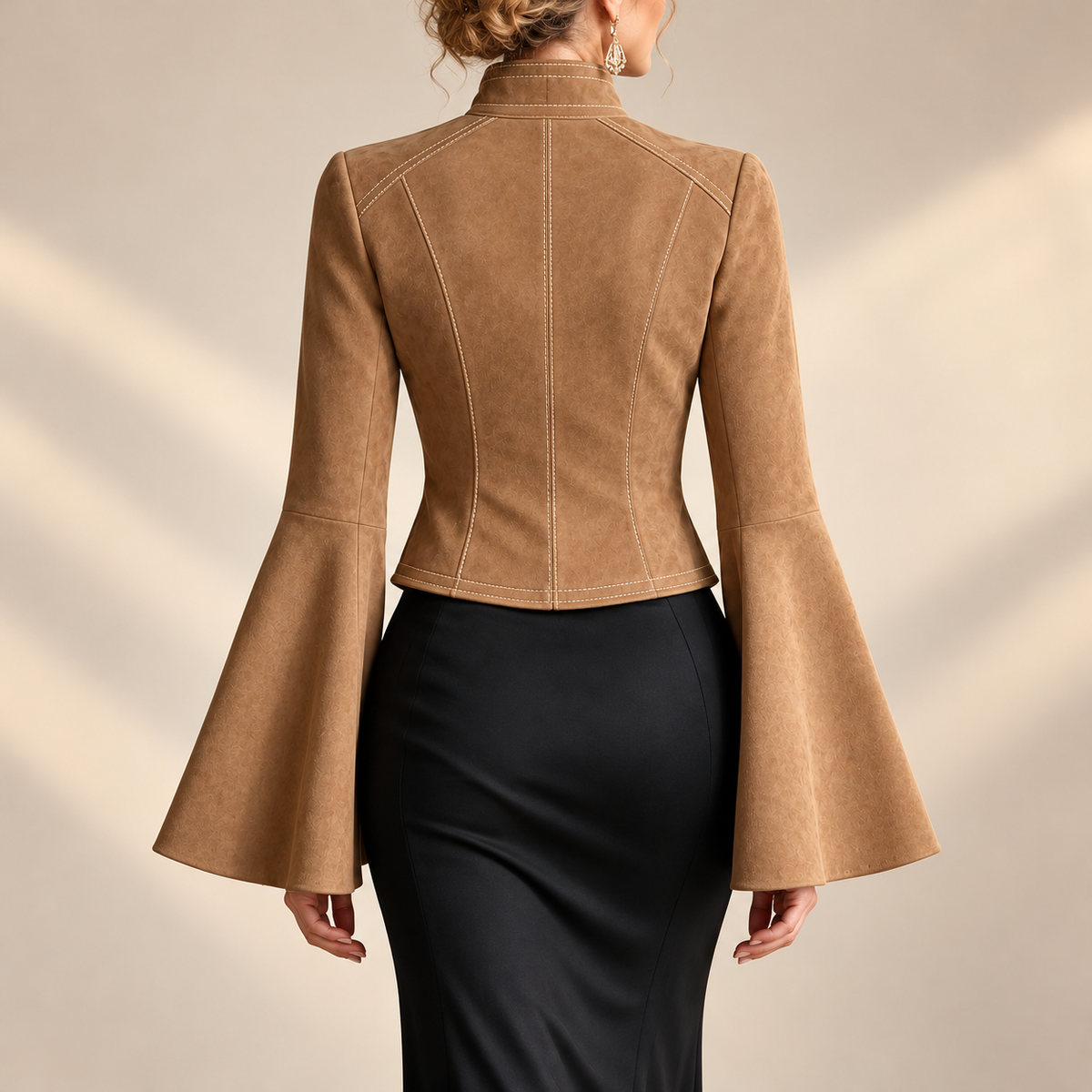 Isadora | Elegant Suede Flared Sleeve Jacket