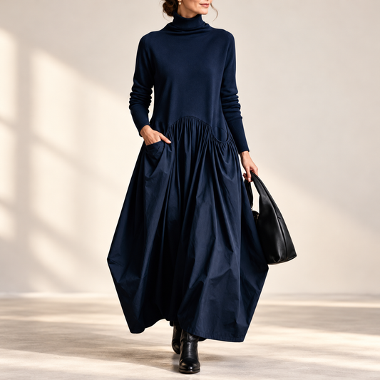 Elspeth | Elegant High Neck Maxi Dress