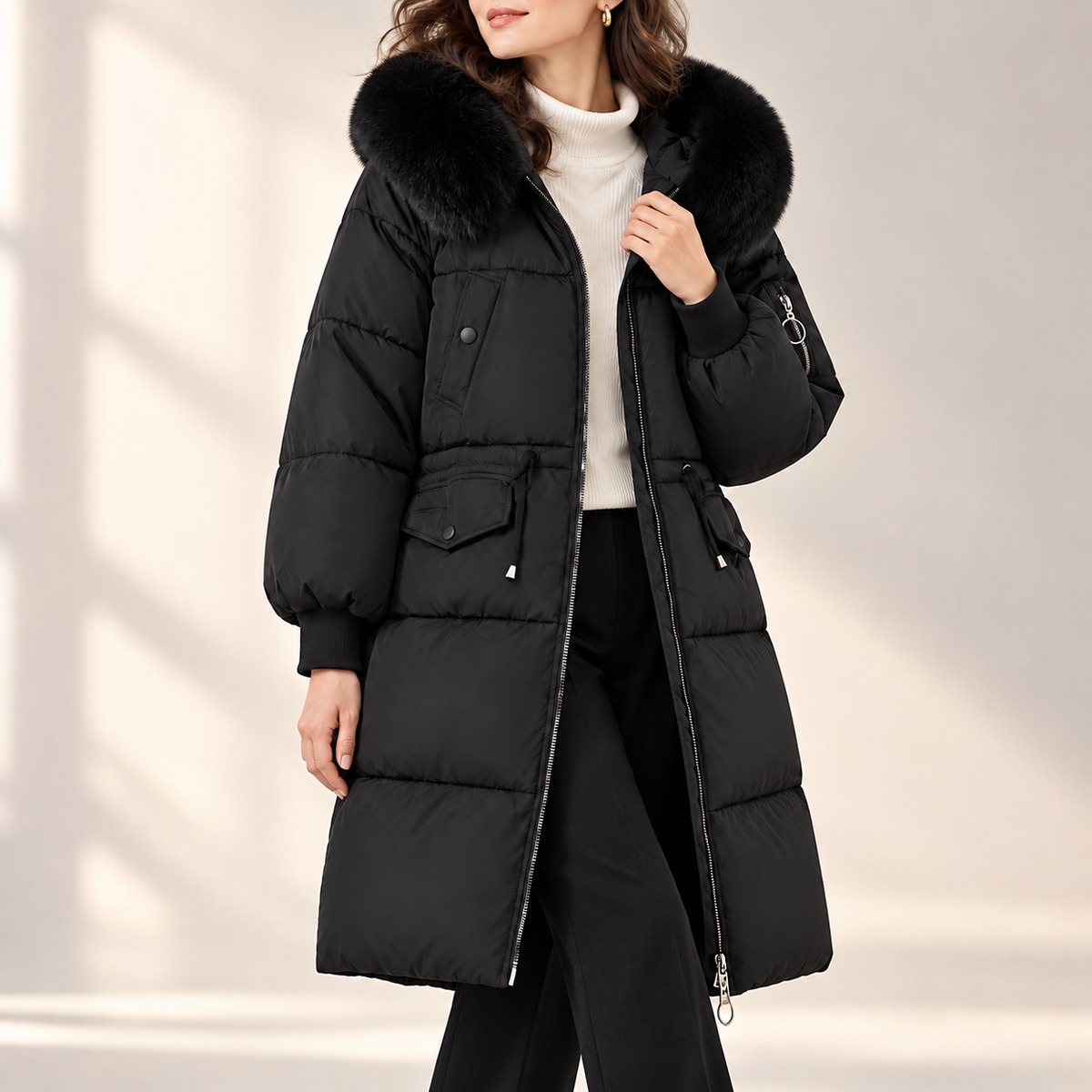 Vivienne | Faux Fur Hooded Puffer Coat