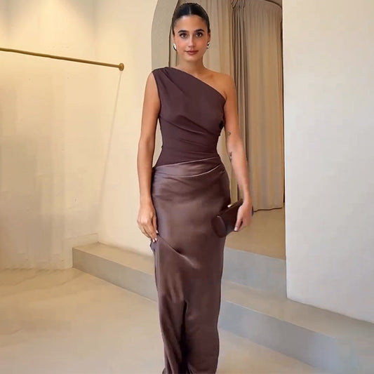 Maya | Women's Wedding Guest Dress One-Shoulder Evening Dress