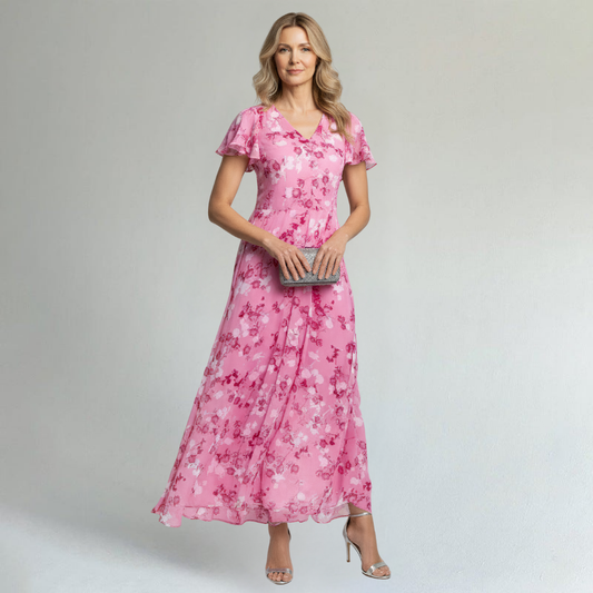 Women’s Floral Maxi Dress – Soft Chiffon Feel