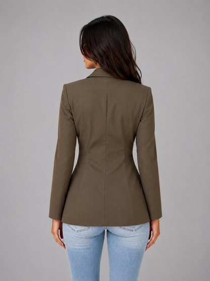 Women's Single Breasted Tailored Blazer – Smart Office Jacket