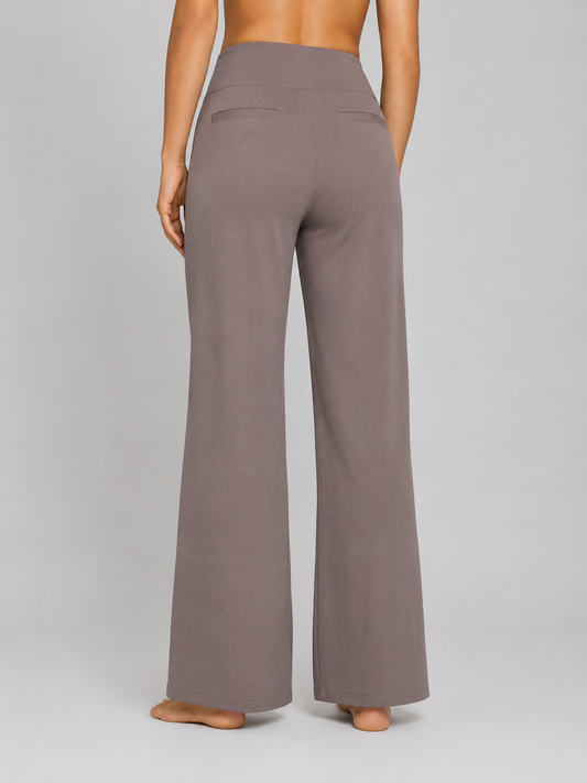 Women’s Stretch Straight-Leg Trousers – High-Waist Comfort Fit