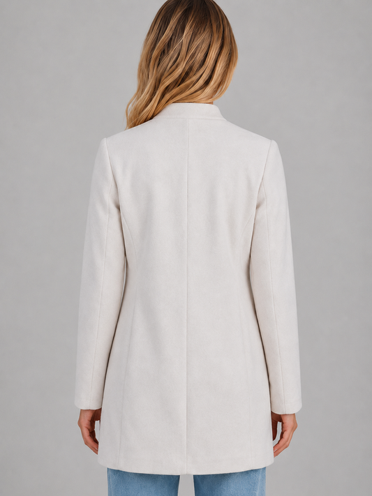 Women’s Tailored Coat – Button Front Longline Jacket