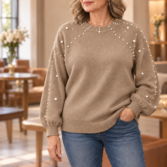 Eleanor | Pearl-Detail Knitted Jumper