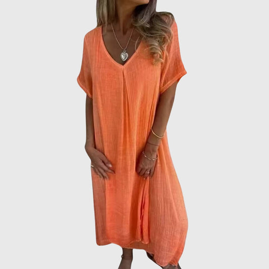 Fiona – Elegant Lightweight V-Neck Dress
