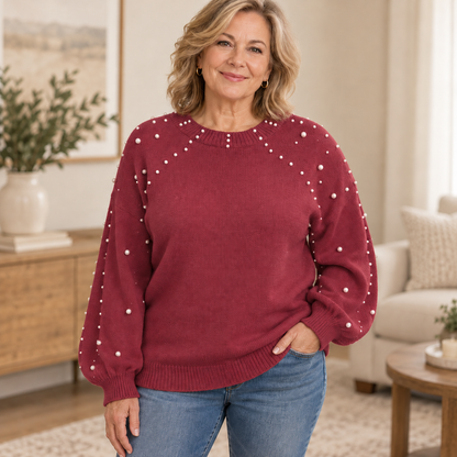 Eleanor | Pearl-Detail Knitted Jumper