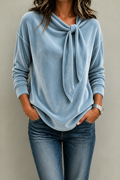 Florence | Velvet Tie-Neck Top