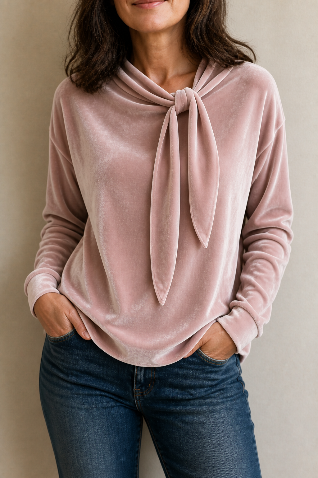 Florence | Velvet Tie-Neck Top