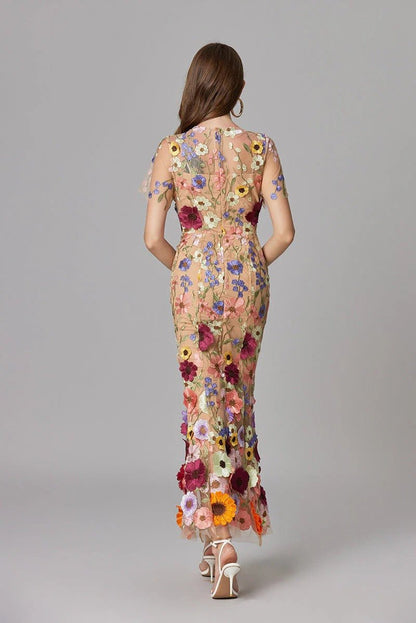 Scarlett | Women's Floral Applique Sleeveless Maxi Dress